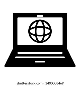 laptop global icon connection technology 