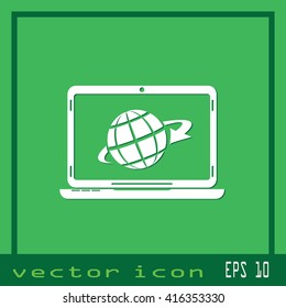 laptop globe icon