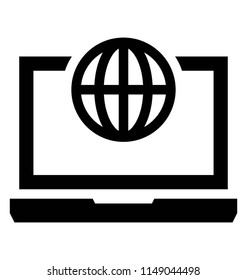
Laptop with globe symbolising information technology 

