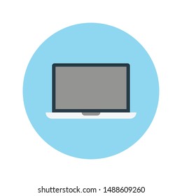 laptop glyph flat vector icon