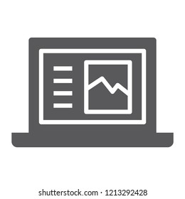 Laptop glyph icon, computer and digital, notebook sign, vector graphics, a solid pattern on a white background, eps 10.