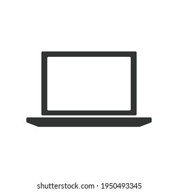 Laptop glyph icon. Simple solid style. Notebook, computer, pc, desktop, portable device concept. Vector illustration isolated on white background. EPS 10.