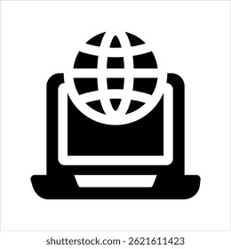 Icono de glifo del ordenador portátil. Ilustración vectorial simple sobre fondo blanco