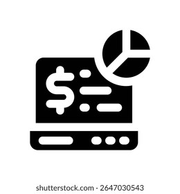 laptop glyph icon. Strong and solid vector icon for websites, mobile interfaces, presentations, and visual branding. High quality and easy to edit.