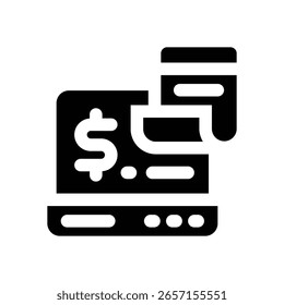 Icono de glifo de portátil. Icono de Vector fuerte y sólido para Sitios web, interfaces móviles, presentaciones y marca visual. Alta calidad y fácil de editar.