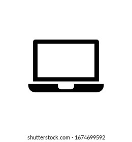 Laptop With Glyph Icon Vector 