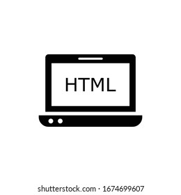Laptop with glyph icon vector 