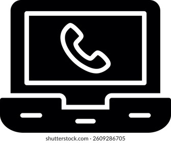 Laptop Glyph Icon Vector Design