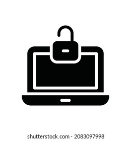 Laptop Glyph Icon White Background