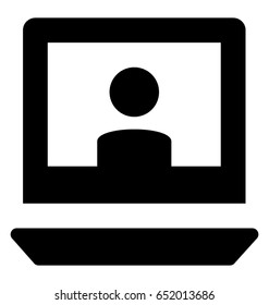 Laptop Glyph Vector Icon