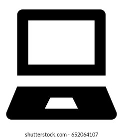 Laptop Glyph Vector Icon