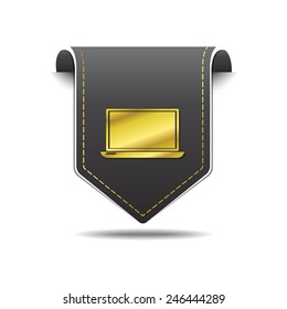 Laptop golden Vector Icon Design
