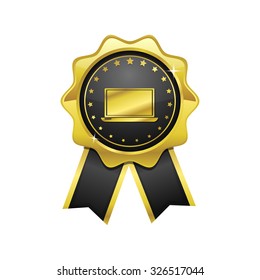 Laptop golden Vector Icon Design