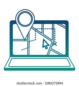 laptop with gps application and pin location