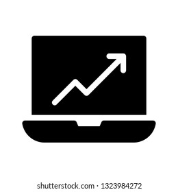 laptop graph glyph icon