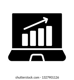 laptop graph glyph icon