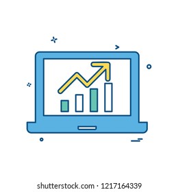 Laptop Graph icon design vector