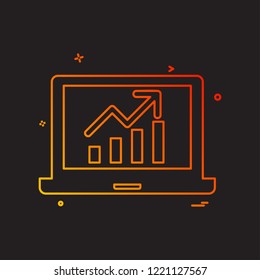 Laptop Graph icon design vector