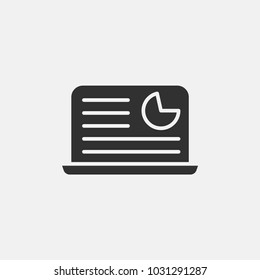 Laptop in graph icon illustration isolated vector sign symbol
