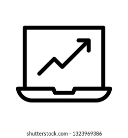 laptop graph line icon