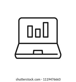 laptop graph vector icon
