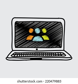 laptop graphic design , vector illustration