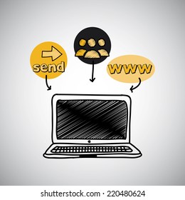 laptop graphic design , vector illustration