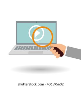 laptop graphic design , vector illustration