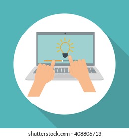 laptop graphic design , vector illustration