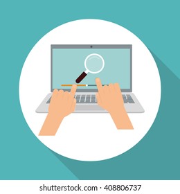 laptop graphic design , vector illustration