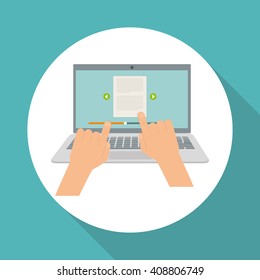 laptop graphic design , vector illustration