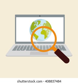 laptop graphic design , vector illustration