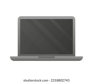 Laptop gray and black vector illustration.