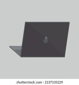 laptop in gray colors background