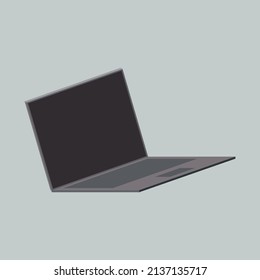 laptop in gray tones foreground
