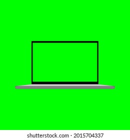 Portátil Con Efecto De Pantalla Verde. Ajustar para mostrar programas de ventanas y más. Ilustración de vectores de diseño. Se puede usar para presentaciones, promociones y otras