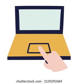Laptop. Hand Drawn Doodle Icon.