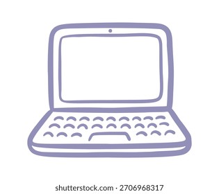 Doodle dibujado a mano portátil. Vector doodle ilustración icono aislado en blanco bg.