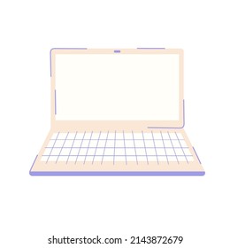 Laptop  hand drawn vector illustration isolated on white background.