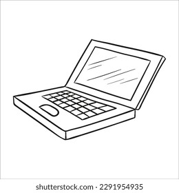 Laptop. Hand drawn vector illustration