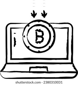 handgezeichnete Laptop-Vektorgrafik