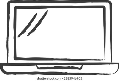 Laptop hand drawn vector illustrations