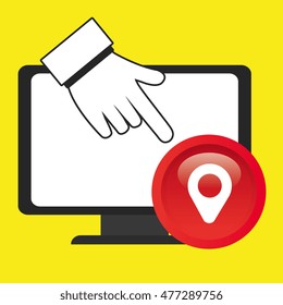 laptop hand pin icon