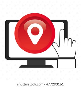 laptop hand pin icon