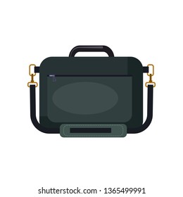 Laptop handbag flat icon. Notebook case, businessman, briefcase. Bags concept. Vector illustration can be used for topics like business, travel, accessory