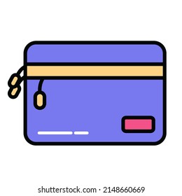 Laptop handbag vector icon. Formal bag for campus