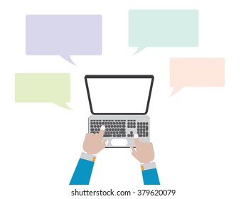 laptop hands with callout
