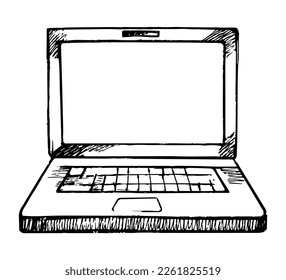 Portátil. Ilustración vectorial de esbozos manuales