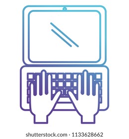 laptop and hands typing