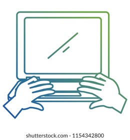 laptop and hands typing